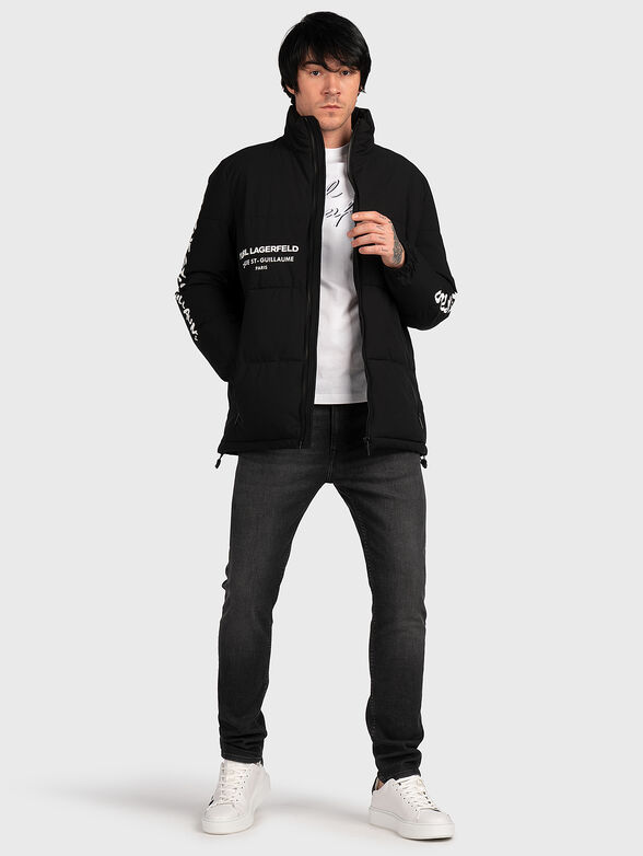 Black padded jacket with contrasting lettering - 2
