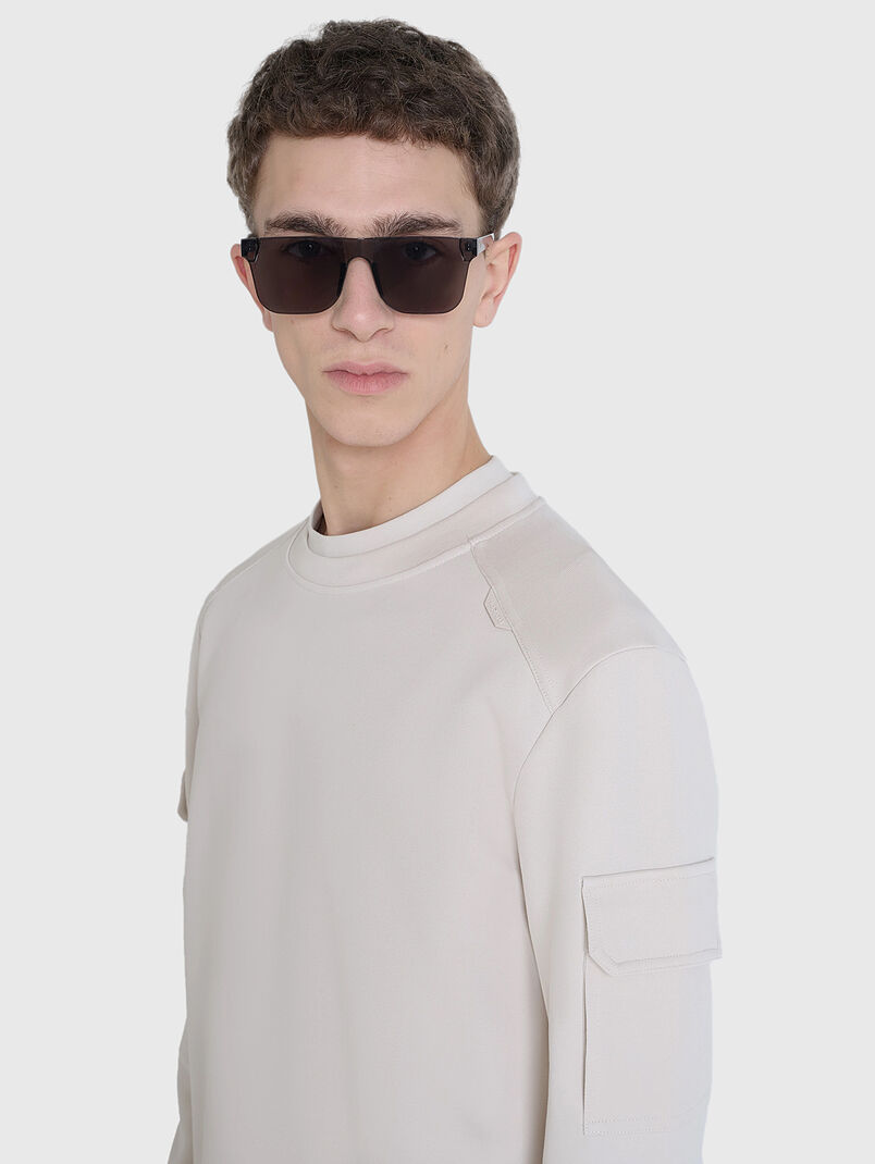 Sweatshirt in black with pockets on the sleeves - 3