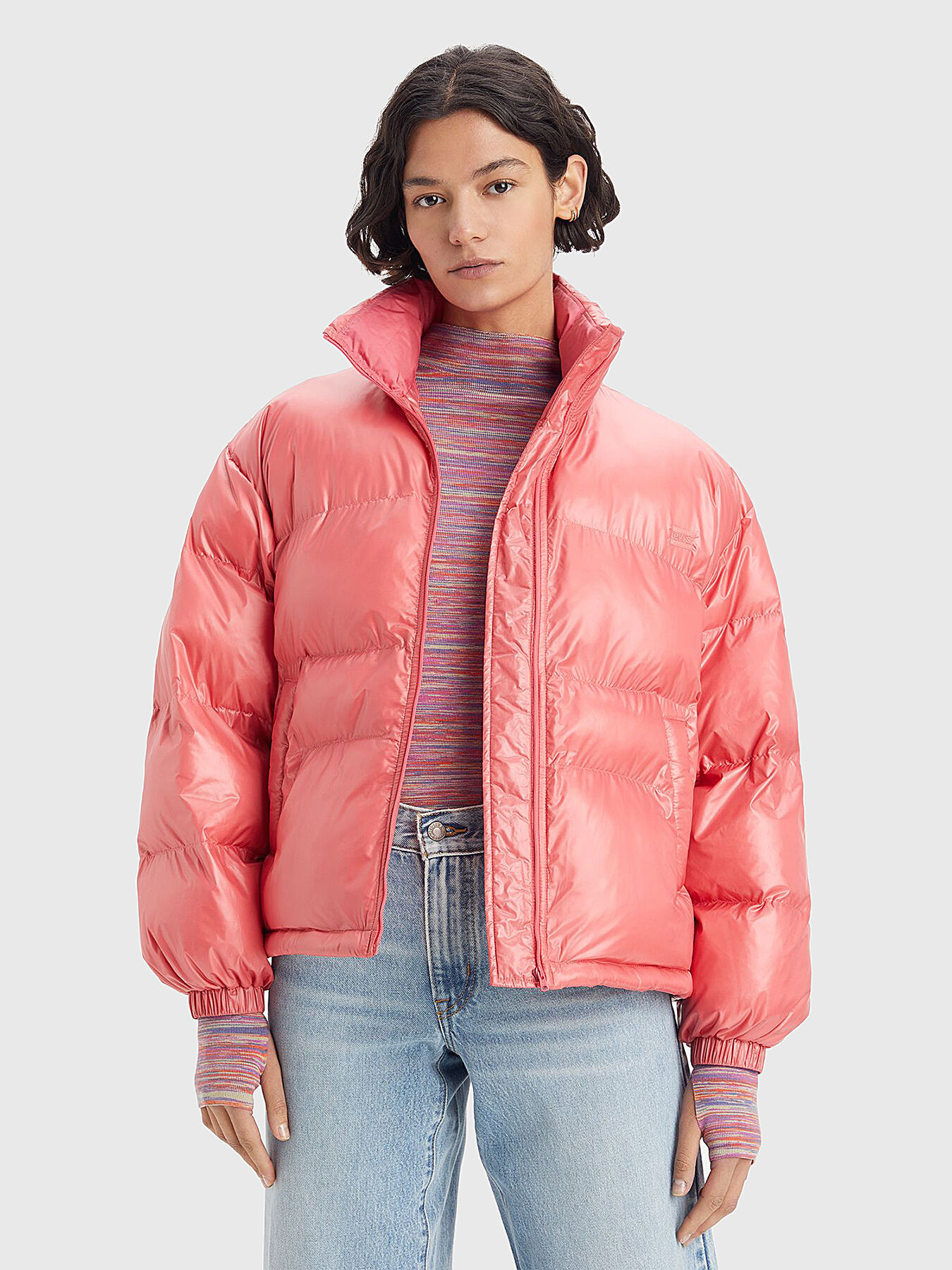 Jacket in coral color and logo detail brand LEVI S Globalbrandsstore en
