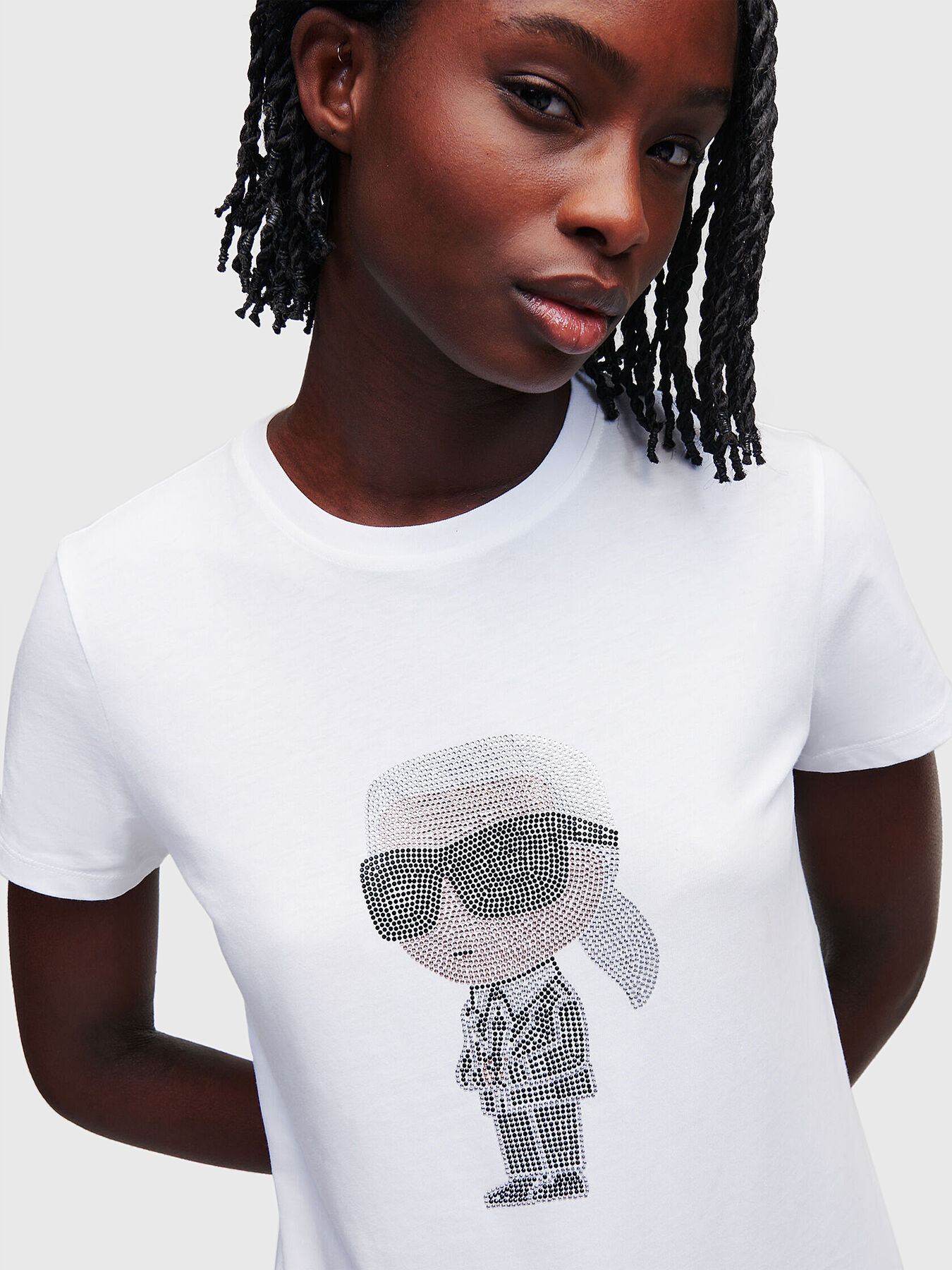 IKONIK 2.0 T-shirt with rhinestones brand Karl Lagerfeld