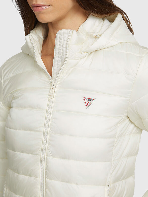 Transitional jacket with quilted effect in beige - 5