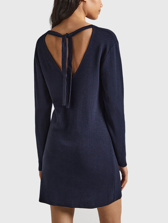 Wool blend dress with accent back - 2