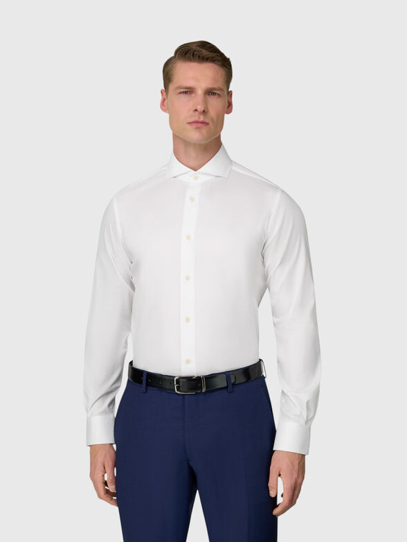 White shirt in cotton blend  - 1