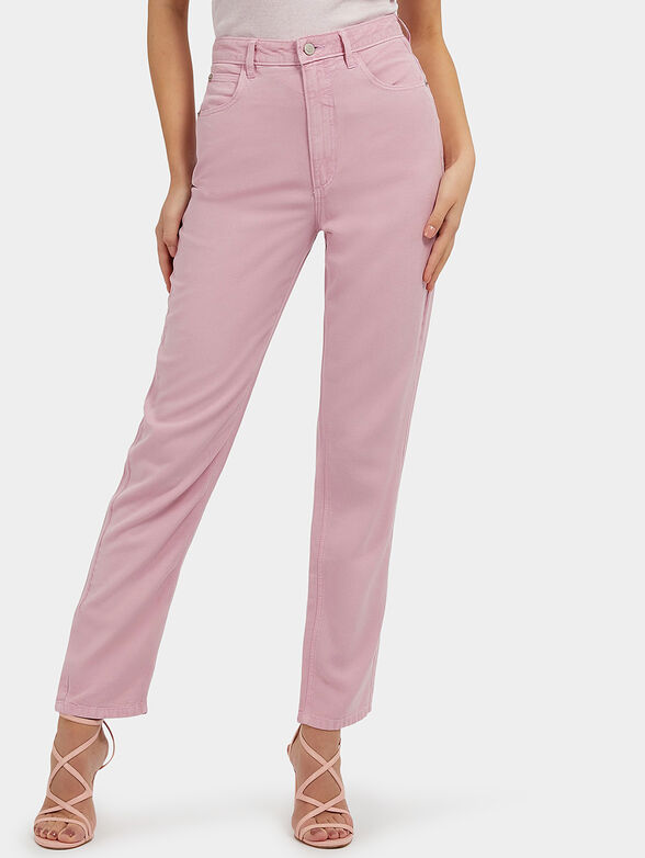 Pink jeans with logo detail - 1