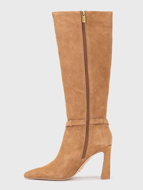 Beige suede boots - 4