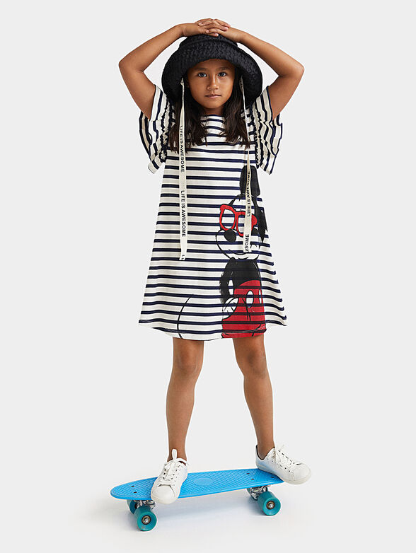 Cotton dress with Mickey Mouse print - 1