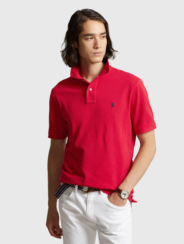 Red cotton polo shirt - 1