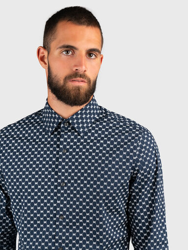 Cotton shirt with monogram print - 5