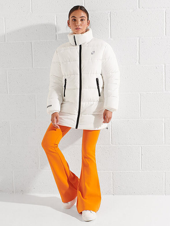 White padded jacket with accent zips - 2