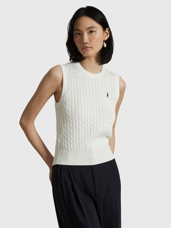 Cotton sleeveless sweater - 1