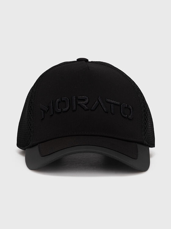 Черна бейзболна шапка с релефно лого - 1
