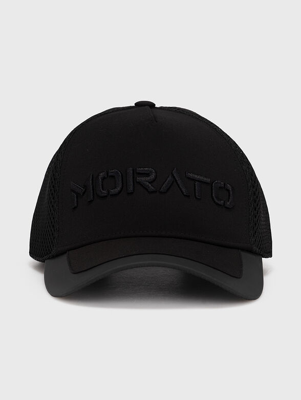 Black baseball cap with embossed logo - 1