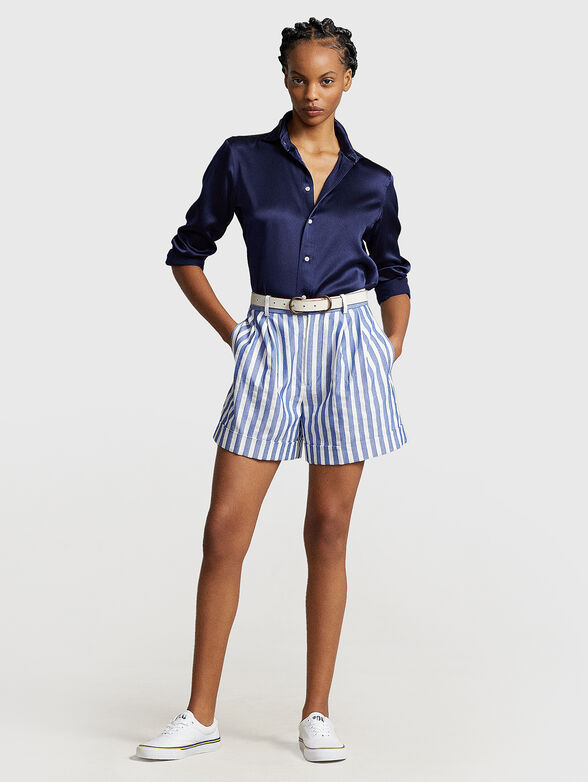 Dark blue silk shirt - 2