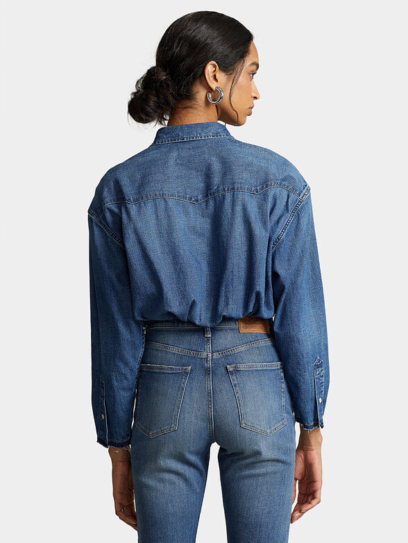Denim shirt with snap buttons - 3
