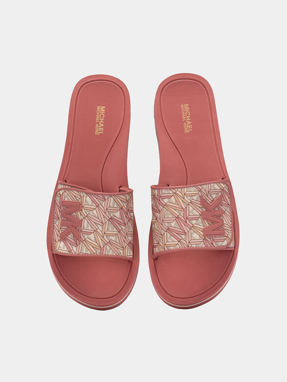 Pink slides with monogram logo print - 6