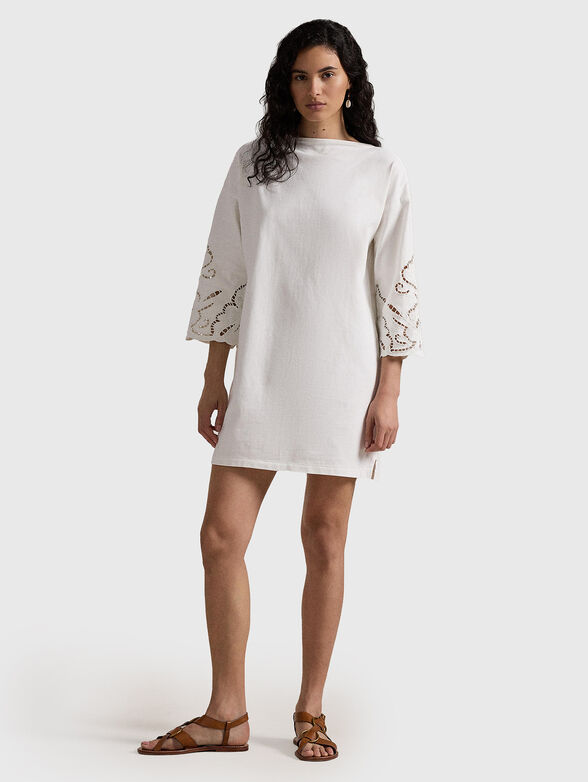 Mini dress with accent embroideries - 0