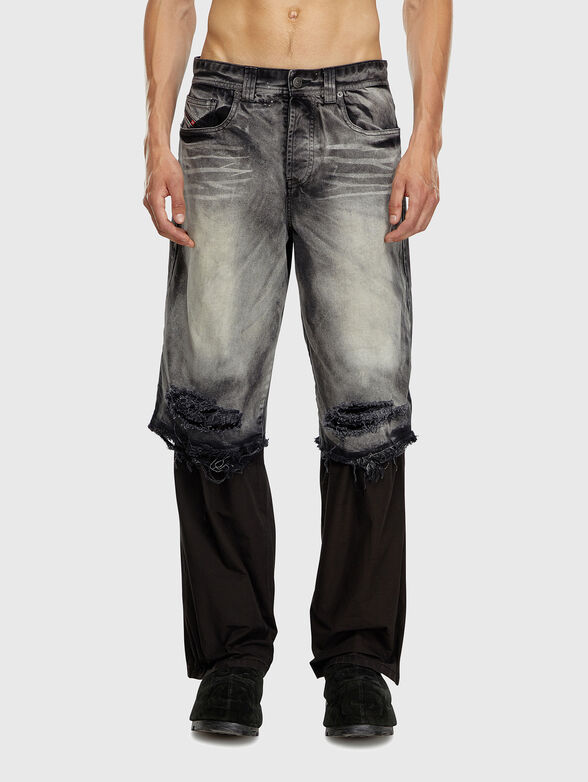 P-HANS black jeans with bleached effect - 1