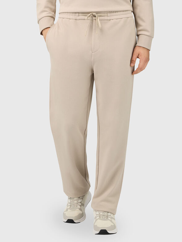 Cotton blend trousers with ties - 1