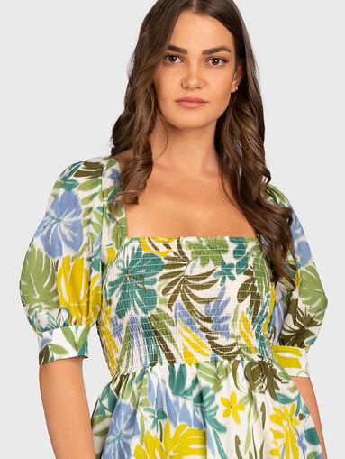 Cotton dress with floral print - 3