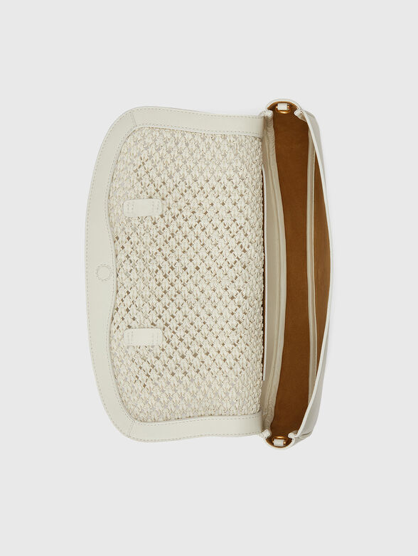 Leather bag with a woven texture and logo detail - 6