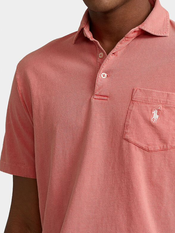 Polo shirt with contrasting logo and pocket - 4