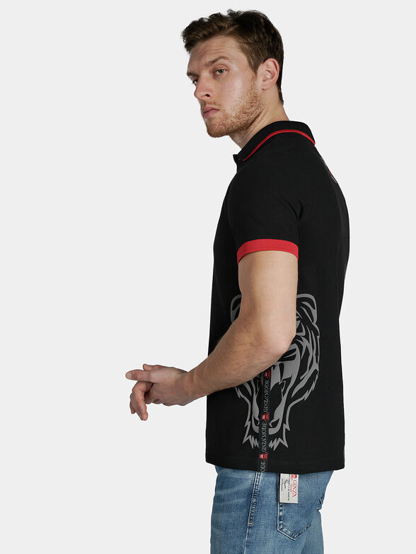 Black polo-shirt with contrasting details - 2