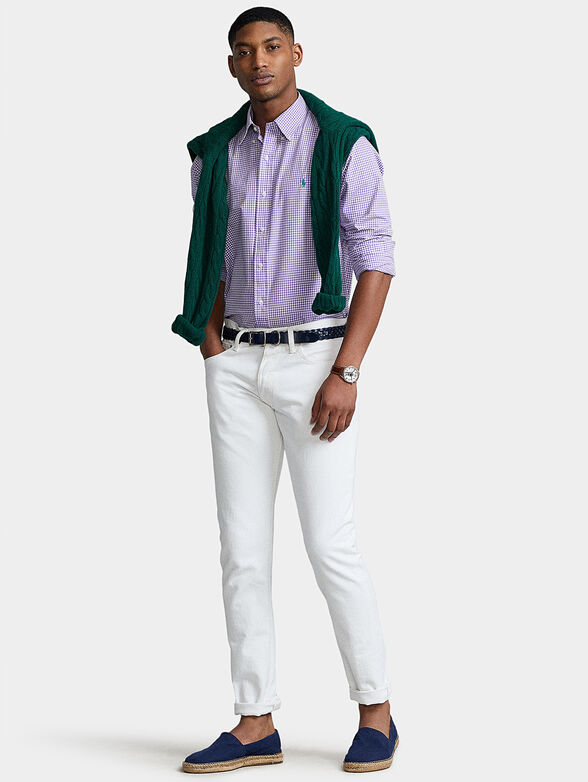 Plaid shirt in purple color - 2