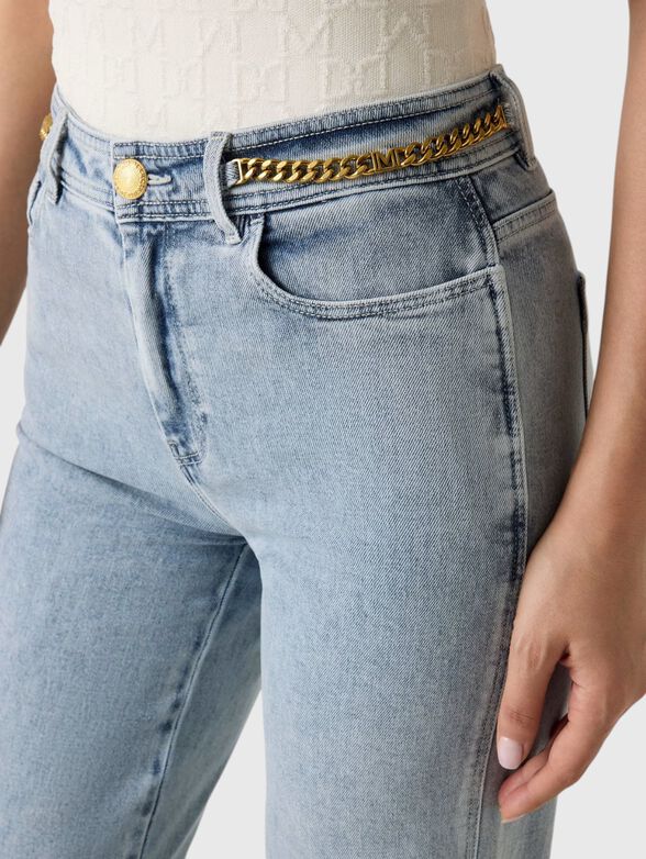 ALYSSA wide leg jeans with an accent belt - 3