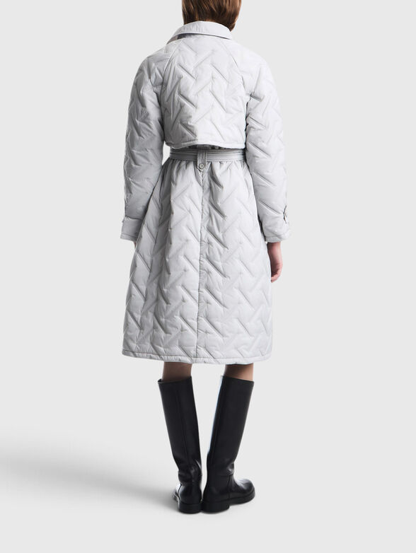 Quilted-effect coat with a belt - 2