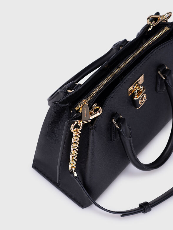 SATCHEL black leather tote bag - 5