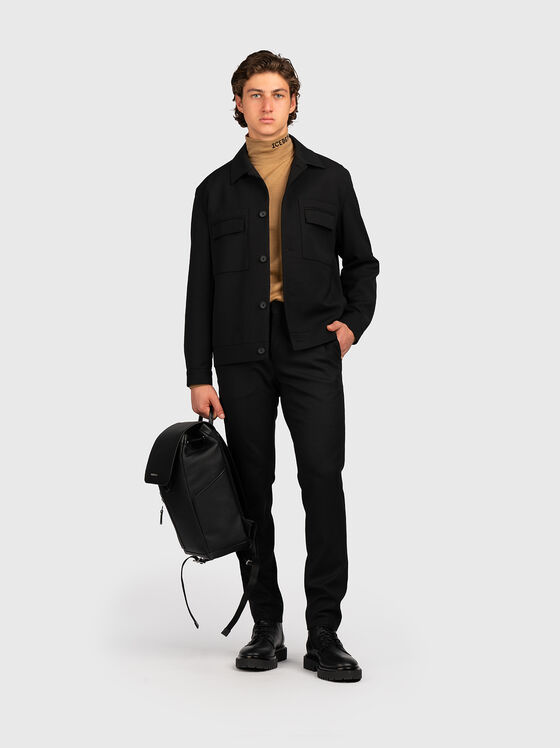 Wool sweater with polo collar and logo - 2
