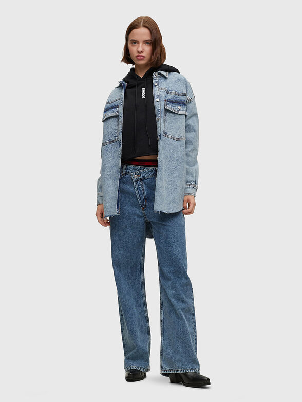 Cotton jeans with wide legs - 4