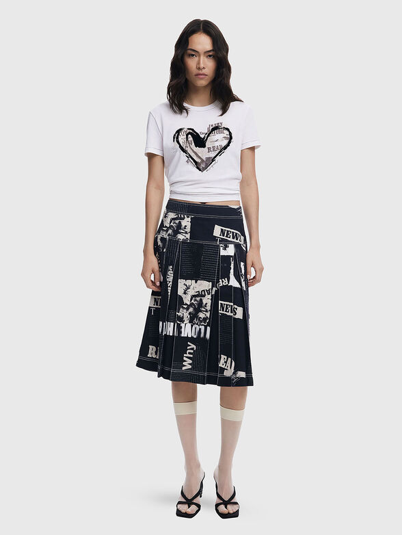 T-shirt with newspaper print and logo - 2