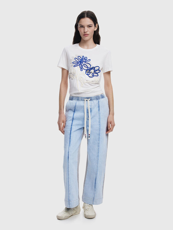 Cotton T-shirt with embroidery - 2