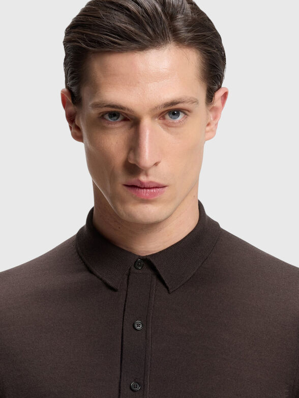 Knit polo in virgin wool - 4