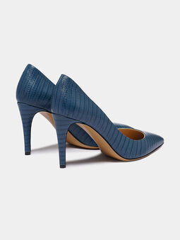 Blue textured high heels - 5