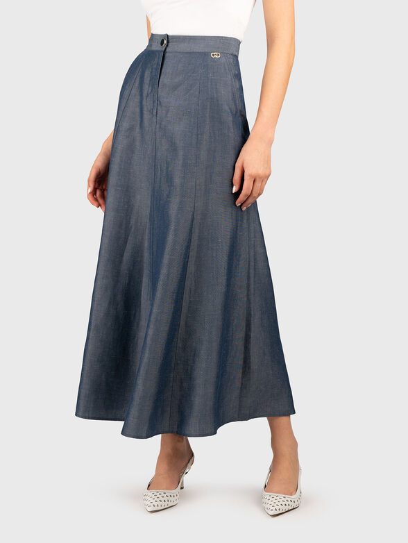 Midi skirt with high waist - 1