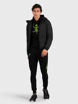 H007 Black hoodie with logo print - 5