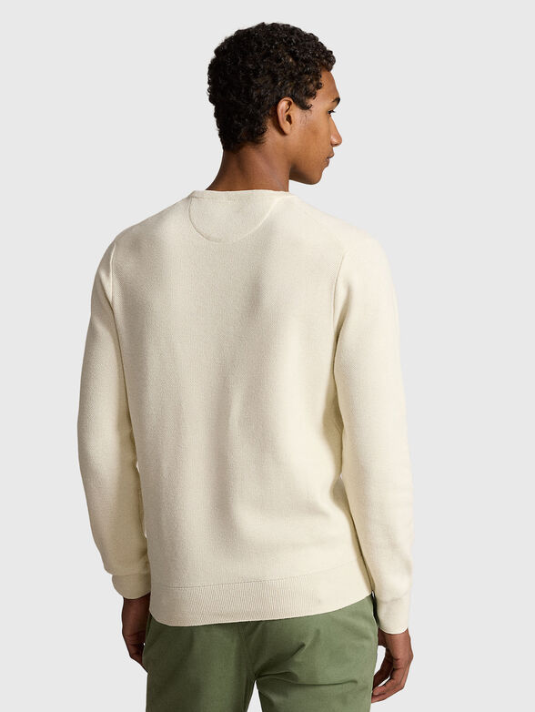 Cotton sweater in ecru colour - 3