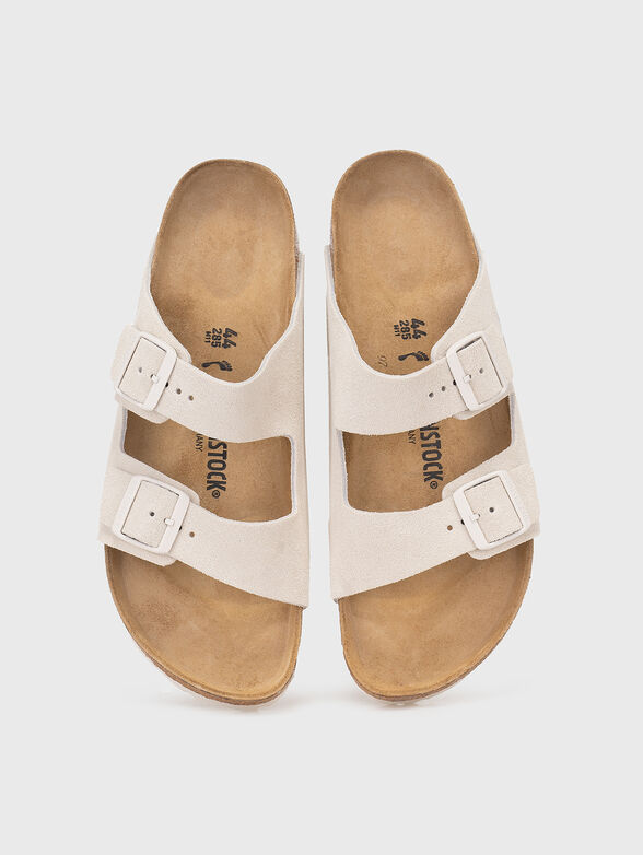 ARIZONA white suede slippers - 6