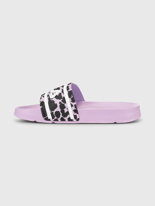 MORRO BAY logo print slippers in purple  - 4