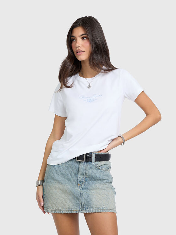 White T-shirt with embroidery - 1