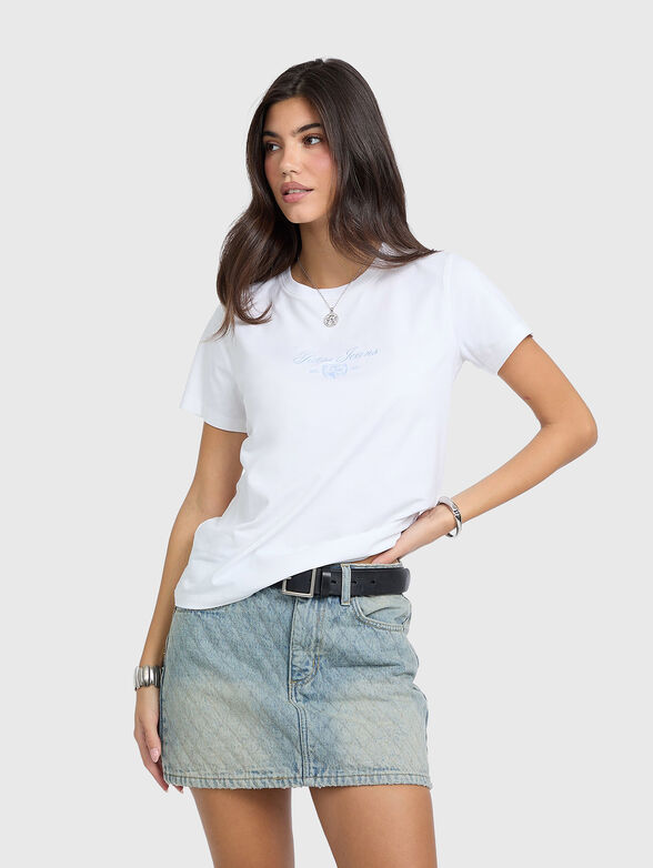 White T-shirt with embroidery - 1