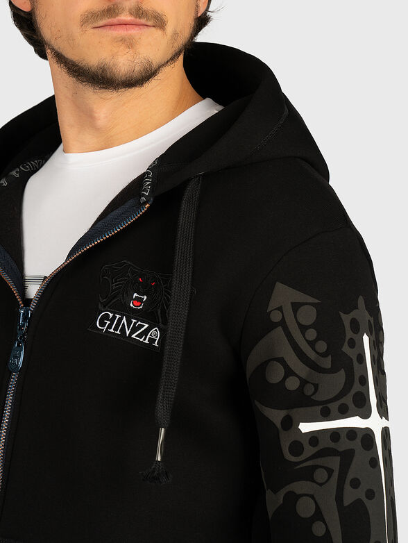 Black hoodie with logo print - 2