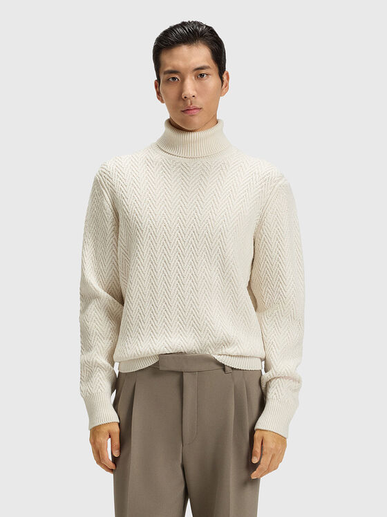 Wool sweater with polo neck - 1