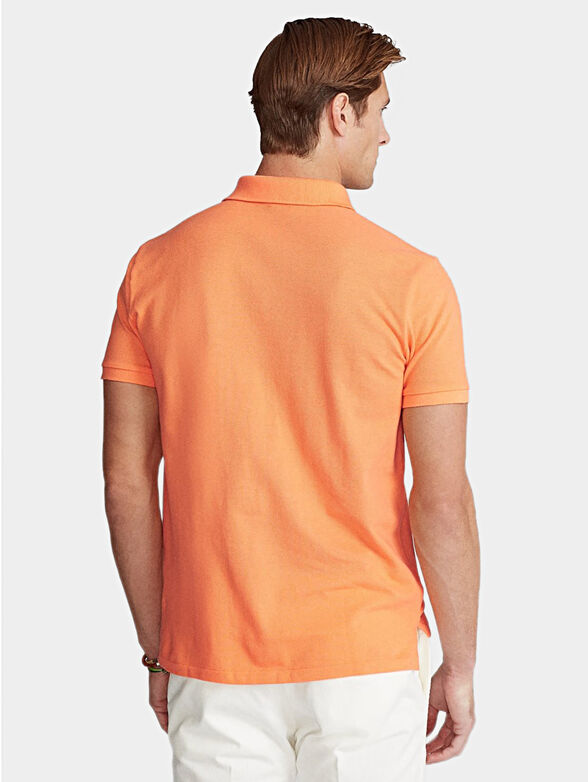 Cotton polo-shirt in orange color - 3