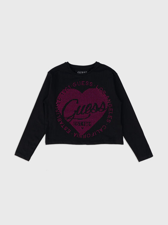Black blouse with rhinestones  - 1