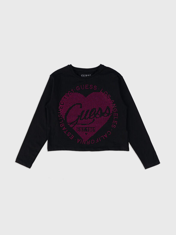 Black blouse with rhinestones  - 1