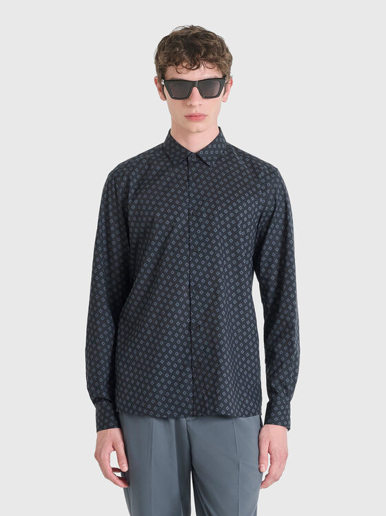 Памучна риза с принт - 1