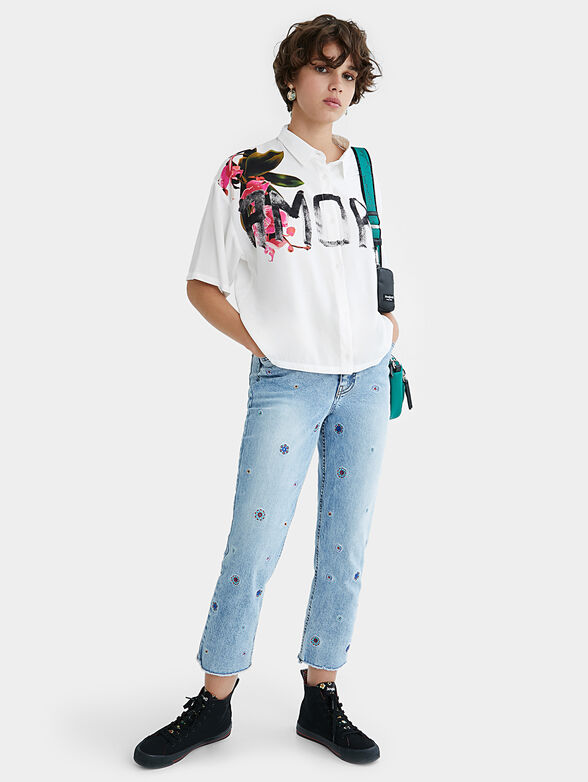 AMORE shirt with graffiti inscription - 2
